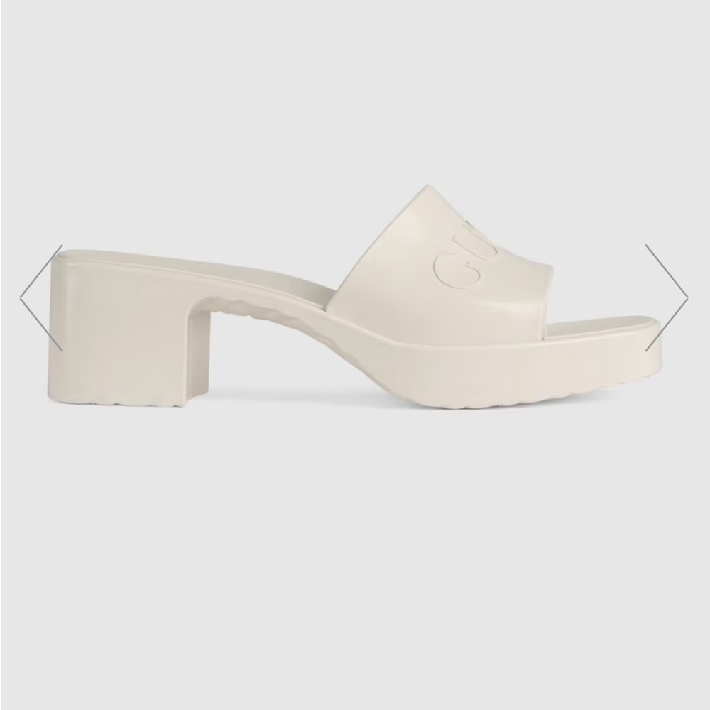 White Rubber Gucci Slides